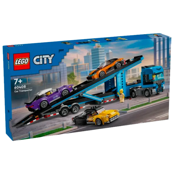 Constructor LEGO Car Transporter Truck with Sports Cars Mașină/ Blue photo 1