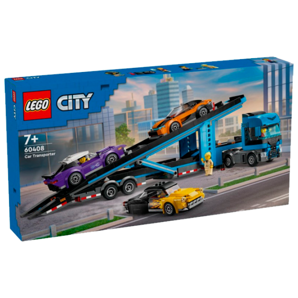 Constructor LEGO Car Transporter Truck with Sports Cars Mașină/ Blue photo 1