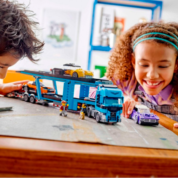 Constructor LEGO Car Transporter Truck with Sports Cars Mașină/ Blue photo 9