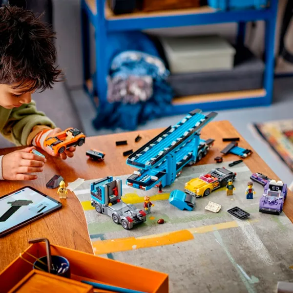 Constructor LEGO Car Transporter Truck with Sports Cars Mașină/ Blue photo 10