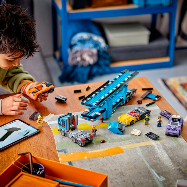 Constructor LEGO Car Transporter Truck with Sports Cars Mașină/ Blue photo 10