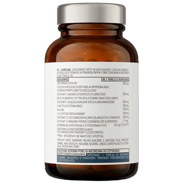 Vitamine și minerale OstroVit Pharma Liver (5903246226249) 90 capsule photo 3