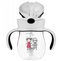 Sticluță cu pai Akuku A0034 250 ml 12 luni/ Plastic/ White photo 2