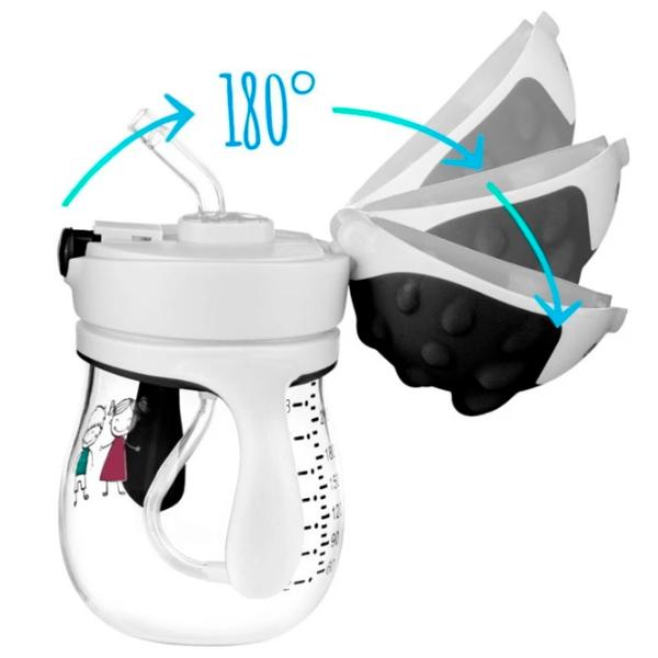 Sticluță cu pai Akuku A0034 250 ml 12 luni/ Plastic/ White photo 4