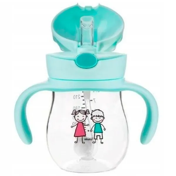 Sticluță cu pai Akuku A0033 250 ml 12 luni/ Plastic/ Blue photo 2