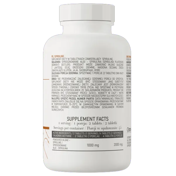 Vitamine și minerale OstroVit Spiruline (5902232619331) 90 capsule photo 3 Vitamine și minerale OstroVit Spiruline (5902232619331) 90 capsule photo 3