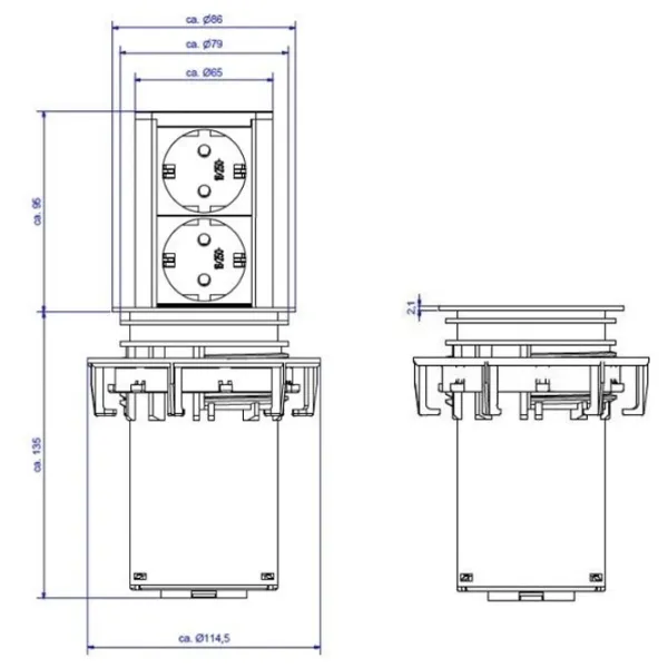 Priză modulară BACHMANN Elevator 220 - 240 V/ Type-F/ Gray photo 3