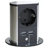 Розетка BACHMANN 928.017 220 - 250 В/ Type-F/ Серебристый