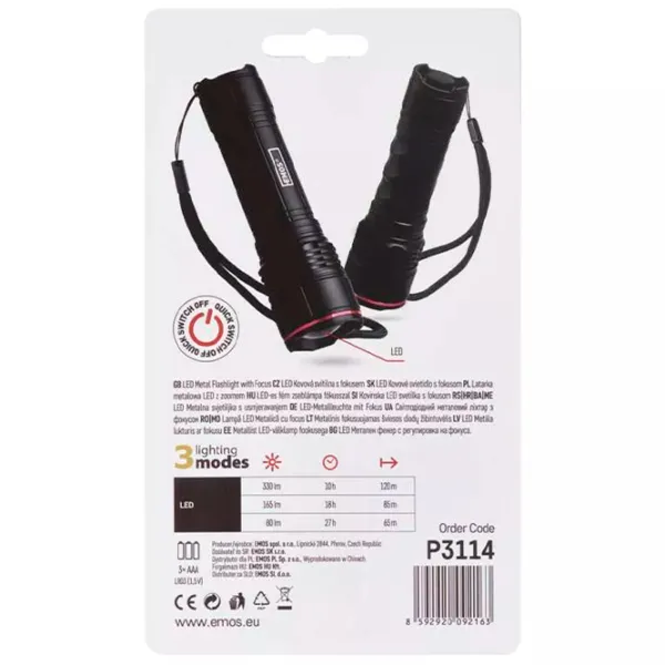 Фонарик EMOS P3114 Black photo 5