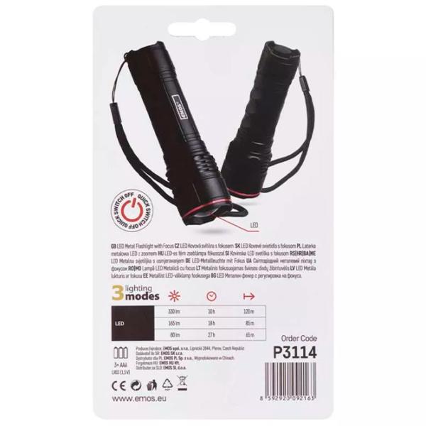 Фонарик EMOS P3114 Black photo 5