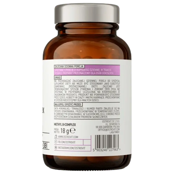 Витамины и минералы OstroVit Pharma Methyl B-Complex (5903246227963) 30 капсул photo 3 Витамины и минералы OstroVit Pharma Methyl B-Complex (5903246227963) 30 капсул photo 3