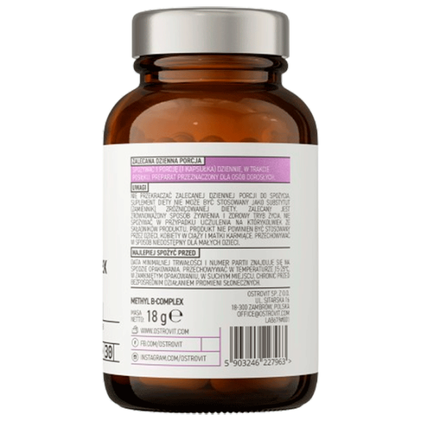 Витамины и минералы OstroVit Pharma Methyl B-Complex (5903246227963) 30 капсул photo 3 Витамины и минералы OstroVit Pharma Methyl B-Complex (5903246227963) 30 капсул photo 3