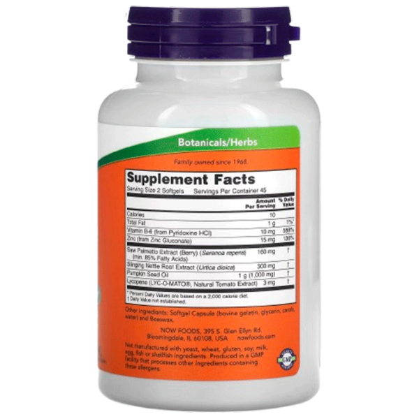 Витамины и минералы Now Foods PROSTATE SUPPORT (733739033406) 90 капсул photo 2