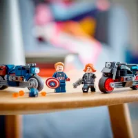 Constructor LEGO Black Widow & Captain America Motorcycles Motocicletă/ Blue photo 6