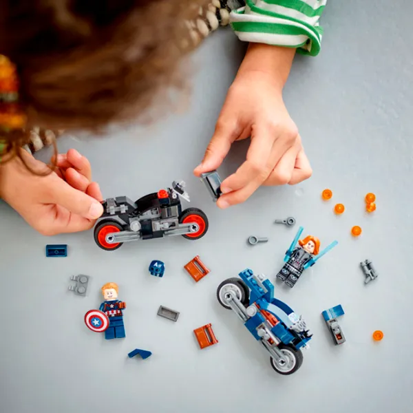 Конструктор LEGO Black Widow & Captain America Motorcycles Мотоцикл/ Blue photo 8