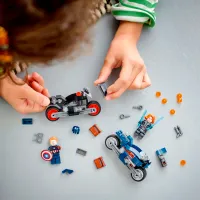 Constructor LEGO Black Widow & Captain America Motorcycles Motocicletă/ Blue photo 8