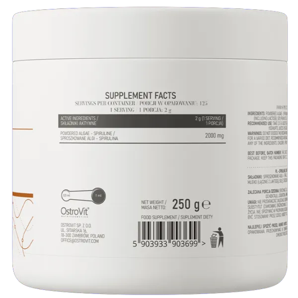 Витамины и минералы OstroVit Spiruline VEGE (5903933903699)  photo 3 Витамины и минералы OstroVit Spiruline VEGE (5903933903699)  photo 3