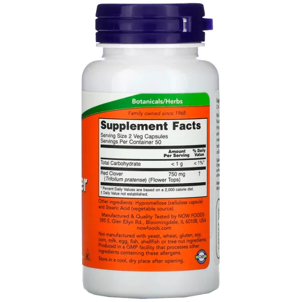 Витамины и минералы Now Foods RED CLOVER (733739047304) 100 капсул photo 3 Витамины и минералы Now Foods RED CLOVER (733739047304) 100 капсул photo 3