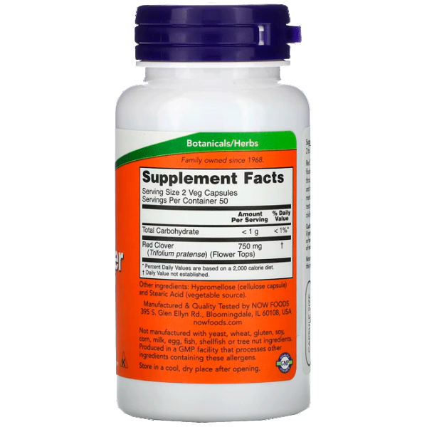 Витамины и минералы Now Foods RED CLOVER (733739047304) 100 капсул photo 3 Витамины и минералы Now Foods RED CLOVER (733739047304) 100 капсул photo 3