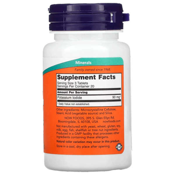 Vitamine și minerale Now Foods POTASSIUM IODIDE (733739014542) 60 photo 3 Vitamine și minerale Now Foods POTASSIUM IODIDE (733739014542) 60 photo 3