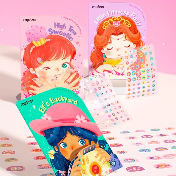 Set de creație Mideer Bling Bling Nail Stickers Little Princess Party MD4262 3+/ Multicolor Pink photo 5 Set de creație Mideer Bling Bling Nail Stickers Little Princess Party MD4262 3+/ Multicolor Pink photo 5