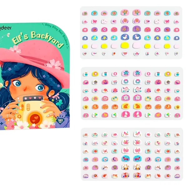 Set de creație Mideer Bling Bling Nail Stickers Elf's Backyard MD4261 3+/ Multicolor Green photo 2