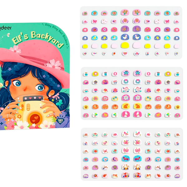 Set de creație Mideer Bling Bling Nail Stickers Elf's Backyard MD4261 3+/ Multicolor Green photo 2