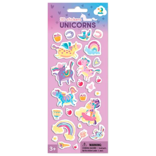 Креативный набор DoDo 3D Stickers Unicorns 300844 3+/ Разноцветный Pink photo 1