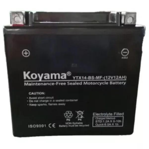 Аккумулятор для мотоцикла Koyama YTX14-BS 200A/ 12 Ач photo 1