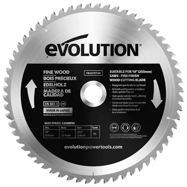 Циркулярный диск Evolution FW255TCT-60  photo 1