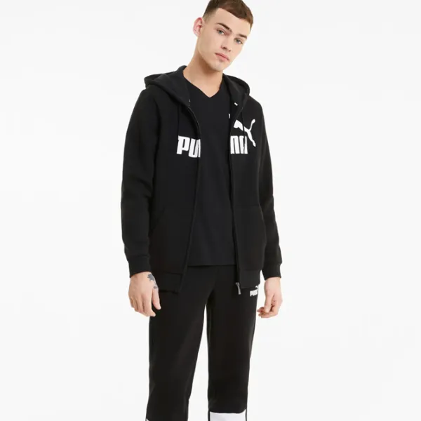 Толстовка для мальчиков Puma Ess Big Logo Fz Hoodie Fl B Black photo 3 Толстовка для мальчиков Puma Ess Big Logo Fz Hoodie Fl B Black photo 3