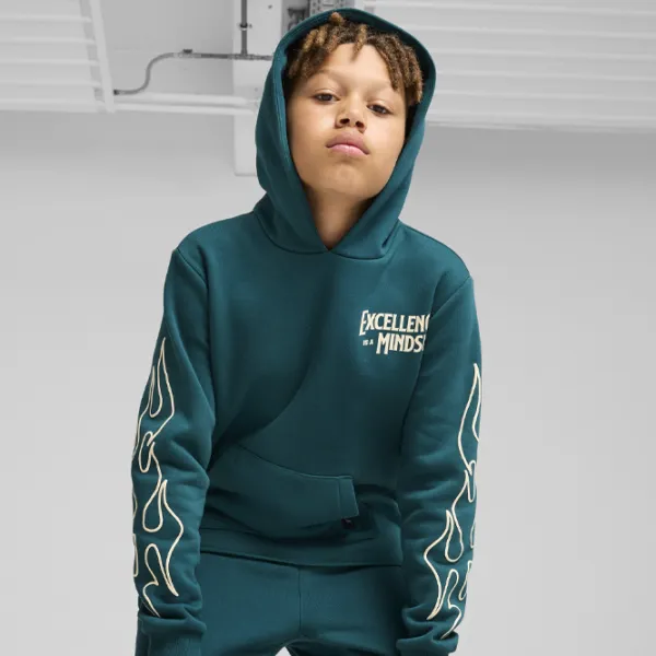 Толстовка для мальчиков Puma Basketball Caution B Green photo 3 Толстовка для мальчиков Puma Basketball Caution B Green photo 3