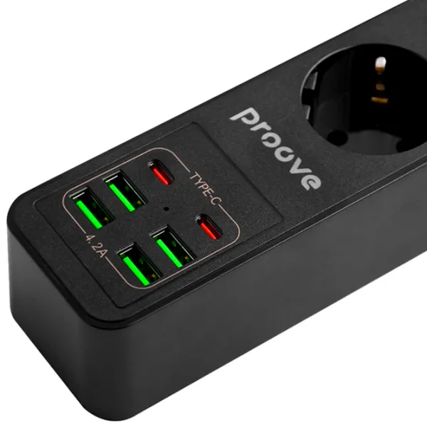 Удлинитель Proove P-03 2 м Черный photo 5