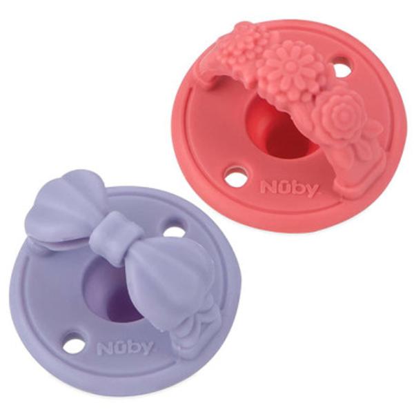 Suzetă cu tetina rotundă Nuby NV02007S Unisex/ 3 luni -/ Silicon/ Multicolor photo 3