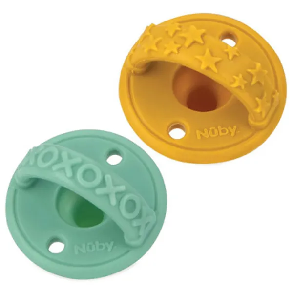 Suzetă cu tetina rotundă Nuby NV02007S Unisex/ 3 luni -/ Silicon/ Multicolor photo 5