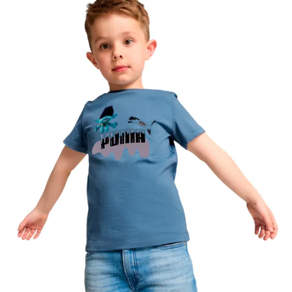 Tricou pentru băieți Puma X Trolls Tee 110/ Blue photo 3