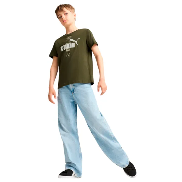 Футболка для мальчиков Puma Power Graphic Tee B 164/ Dark Olive photo 4