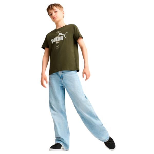 Футболка для мальчиков Puma Power Graphic Tee B 140/ Dark Olive photo 4