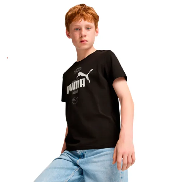 Tricou pentru băieți Puma Power Graphic Tee B 128/ Black photo 3