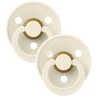 Suzetă cu tetina rotundă Bibs Colour 120286 Pentru fetițe/ 6 luni - 18 luni/ Latex/ Ivory