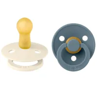 Suzetă cu tetina rotundă Bibs Colour 120367 Unisex/ 6 luni - 18 luni/ Latex/ Ivory