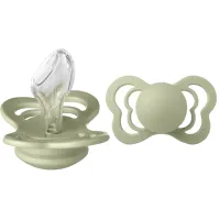 Suzetă cu tetina ortodontică Bibs Couture 1310250C Unisex/ 0 luni - 6 luni/ Silicon/ Green