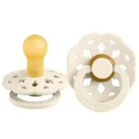 Suzetă cu tetina rotundă Bibs Boheme 210216C Unisex/ 0 luni - 6 luni/ Latex/ Ivory