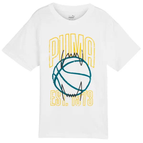 Футболка для мальчиков Puma Basketball Winning Shot Tee B 128/ White photo 1