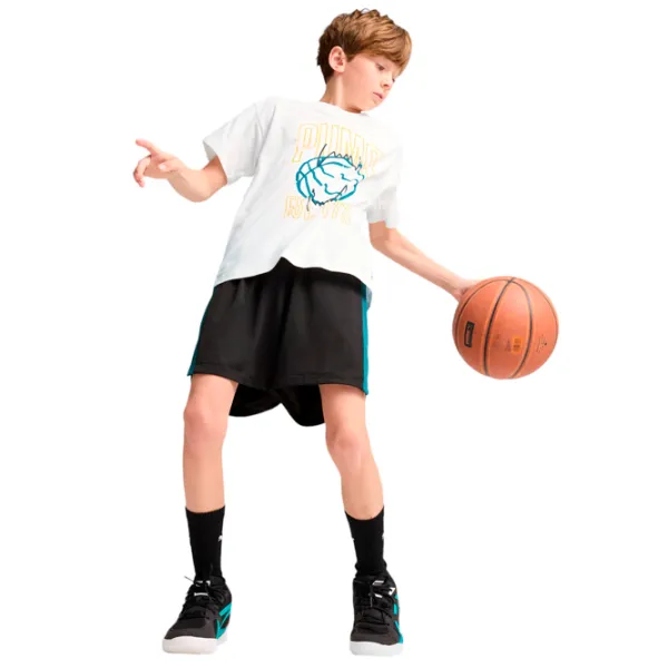 Tricou pentru băieți Puma Basketball Winning Shot Tee B 140/ White photo 5 Tricou pentru băieți Puma Basketball Winning Shot Tee B 140/ White photo 5