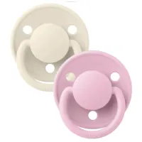 Suzetă cu tetina rotundă Bibs De lux 150212 Unisex/ 0 luni - 36 luni/ Silicon/ Baby Pink