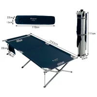 Pat pliant Costway NP10452BL Pânză/ 150 kg/ Blue photo 3