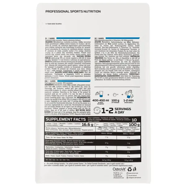 Gainer OstroVit Gainer (5903933908250) 1000 g photo 3 Gainer OstroVit Gainer (5903933908250) 1000 g photo 3