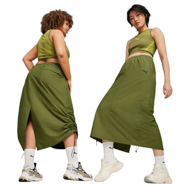Юбка для женщин Puma Dare To Midi S/ Оливковый Зелёный photo 3