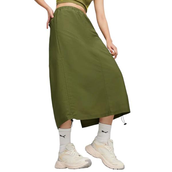 Юбка для женщин Puma Dare To Midi S/ Оливковый Зелёный photo 4